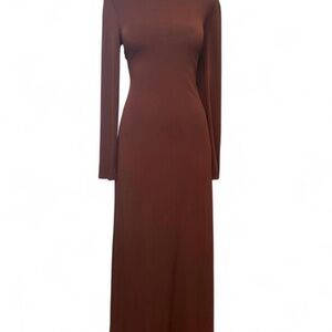 Elegant Brown Long Sleeve Dress